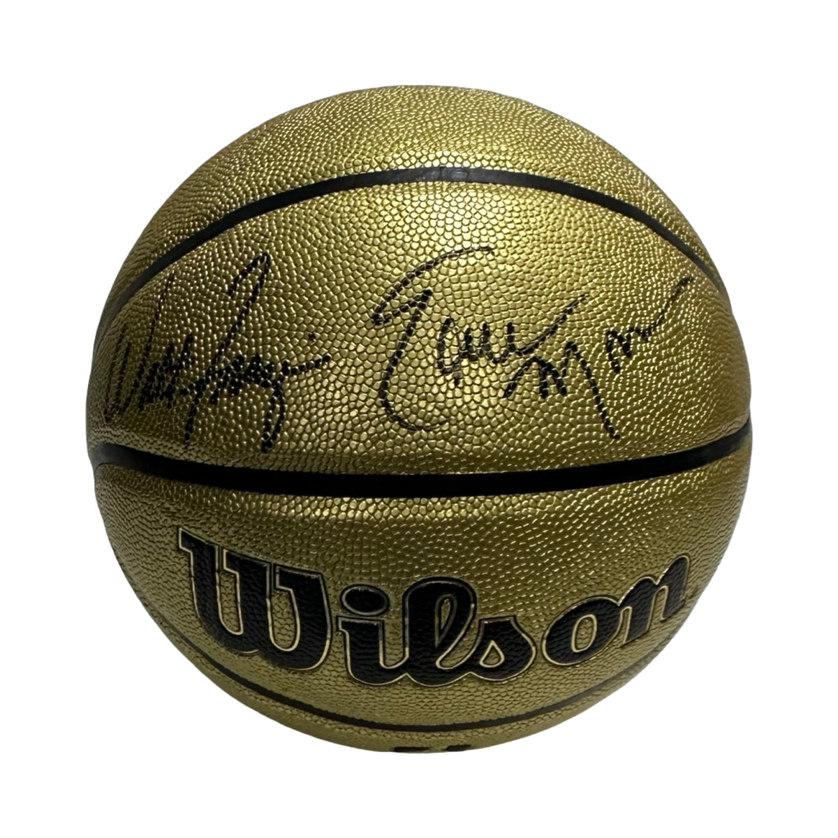 Walt Frazier & Earl Monroe Autographed New York Knicks Gold Wilson Basketball JSA COA