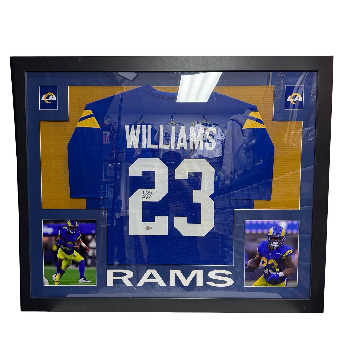 Kyren Williams Los Angeles Rams Autographed Jersey Framed Beckett BAS