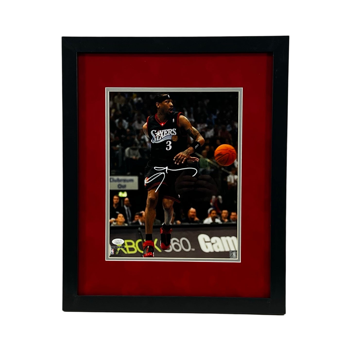 Allen Iverson Autographed Philadelphia 76ers Framed Behind the Back 11x14 JSA