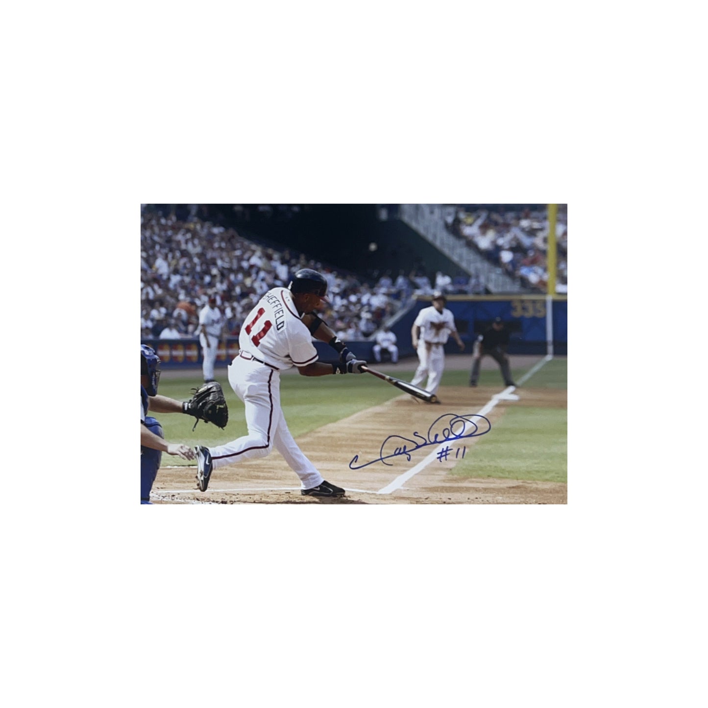 Gary Sheffield Autographed Atlanta Braves Horizontal 11x14 JSA