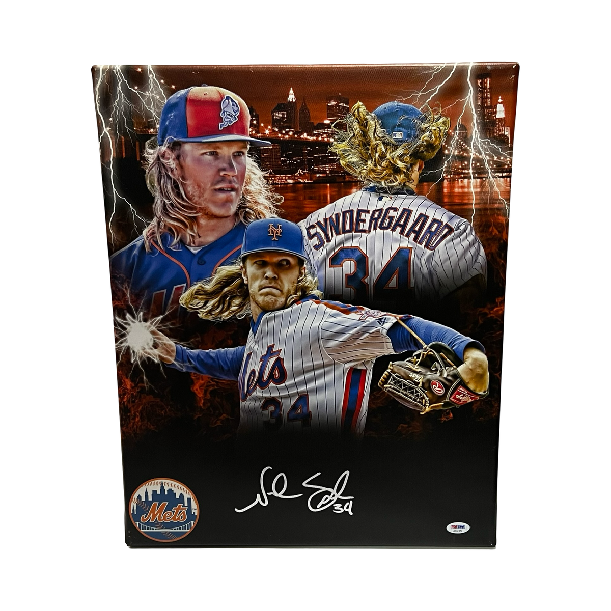 Noah Syndergaard Autographed New York Mets 16x20 Canvas PSA