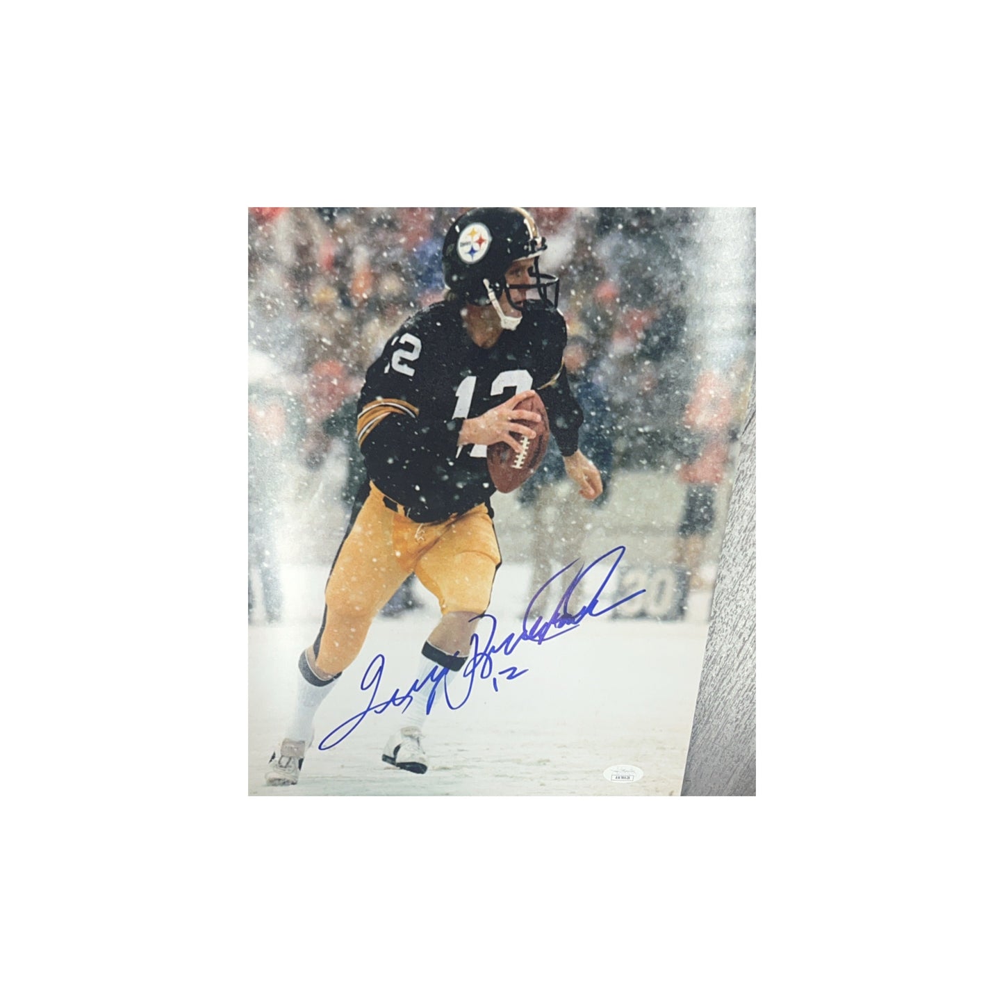 Terry Bradshaw Autographed Pittsburgh Steelers Snow 11x14 JSA