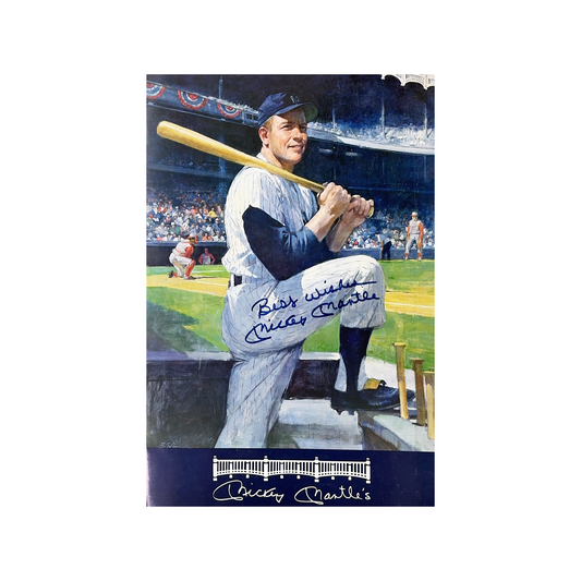 Mickey Mantle Autographed New York Yankees Restaraunt Menu 10x15 JSA
