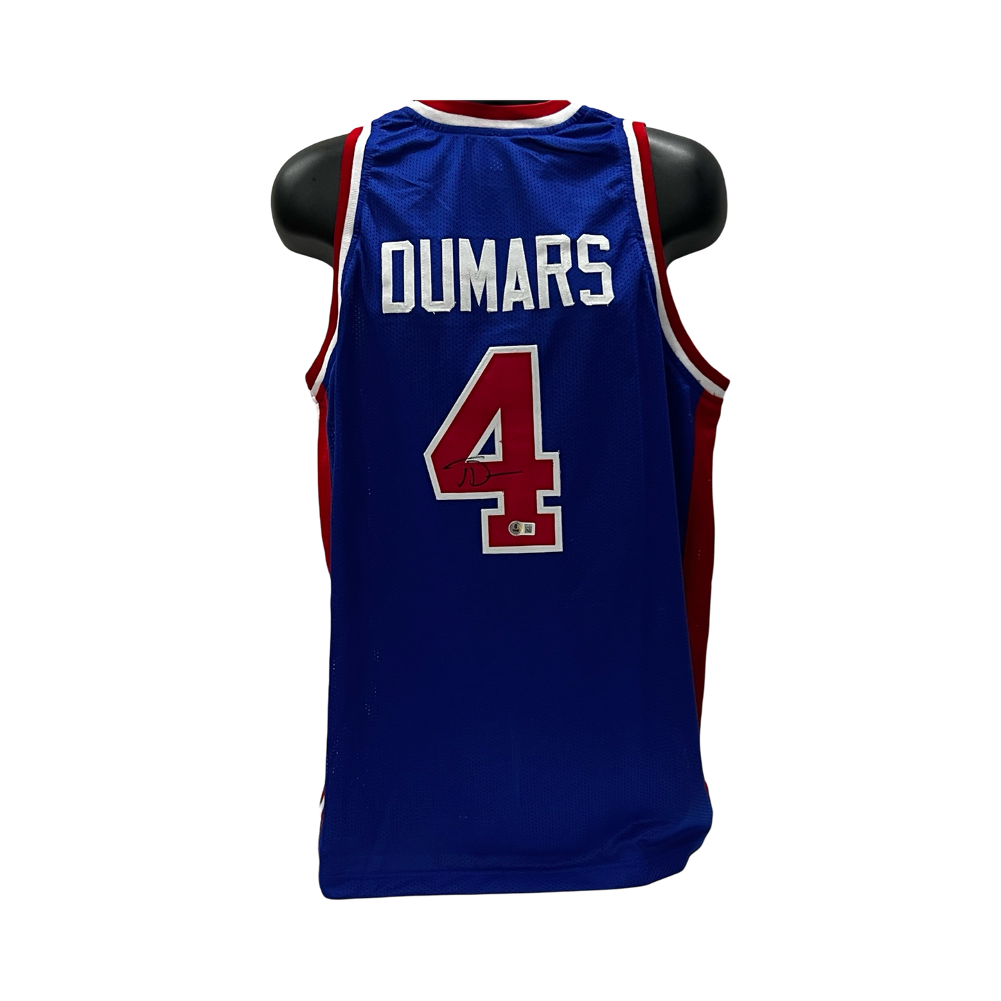 Joe Dumars Autographed Detroit Pistons Blue Jersey Beckett