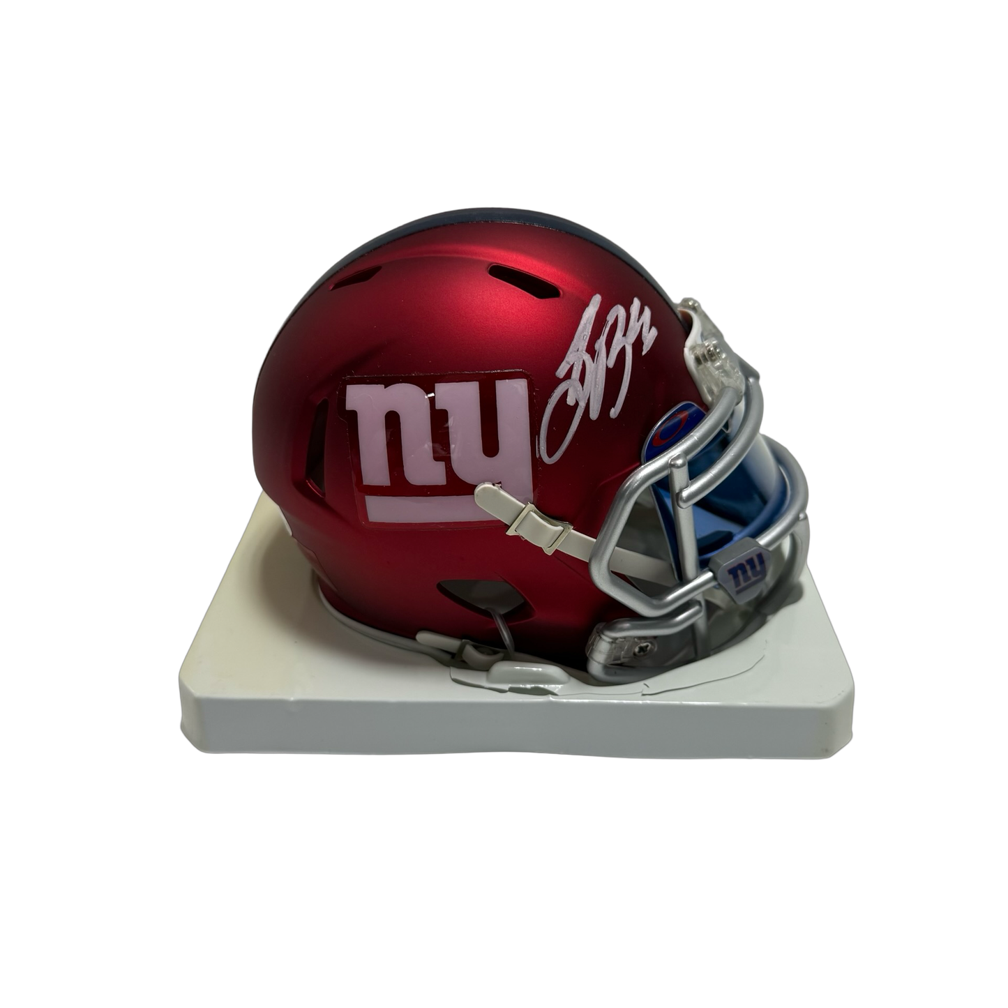 Saquon Barkley Autographed New York Giants Blaze Alternate Mini Helmet Beckett