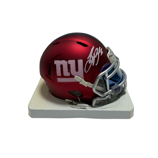 Saquon Barkley Autographed New York Giants Blaze Alternate Mini Helmet Beckett