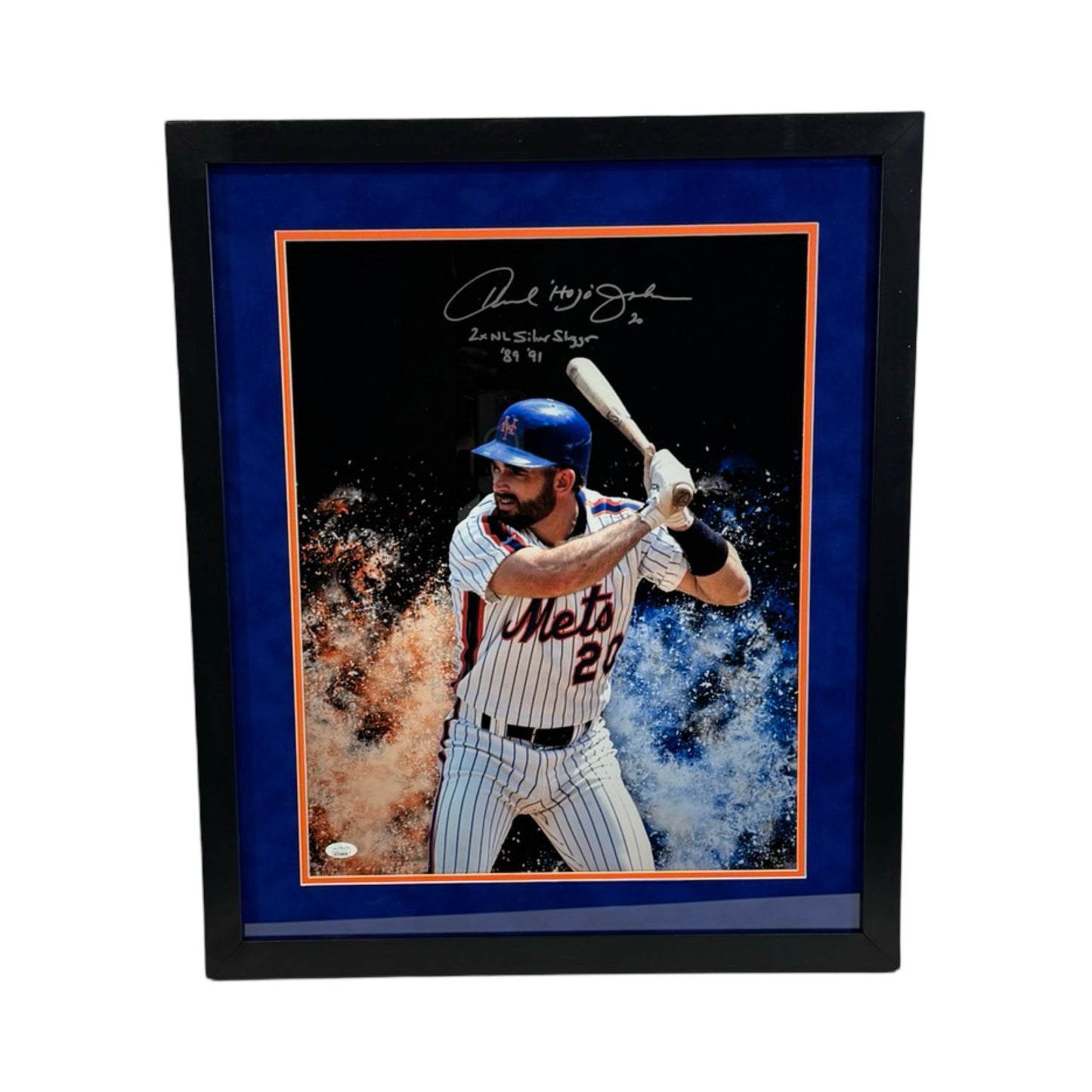 Howard Johnson Autographed New York Mets Edit Framed 16x20 Inscribed JSA