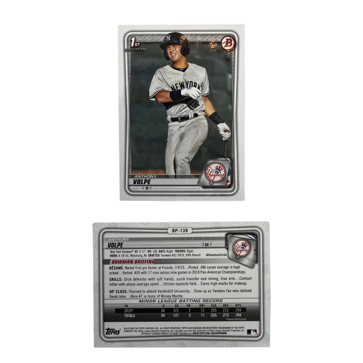 2020 1st Bowman Paper Prospects #BP-139 Anthony Volpe