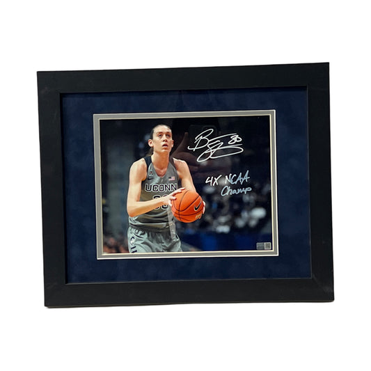 Breanna Stewart Autographed Uconn Huskies Basketball Framed 8x10 "4x NCAA Champ" Inscription Steiner CX