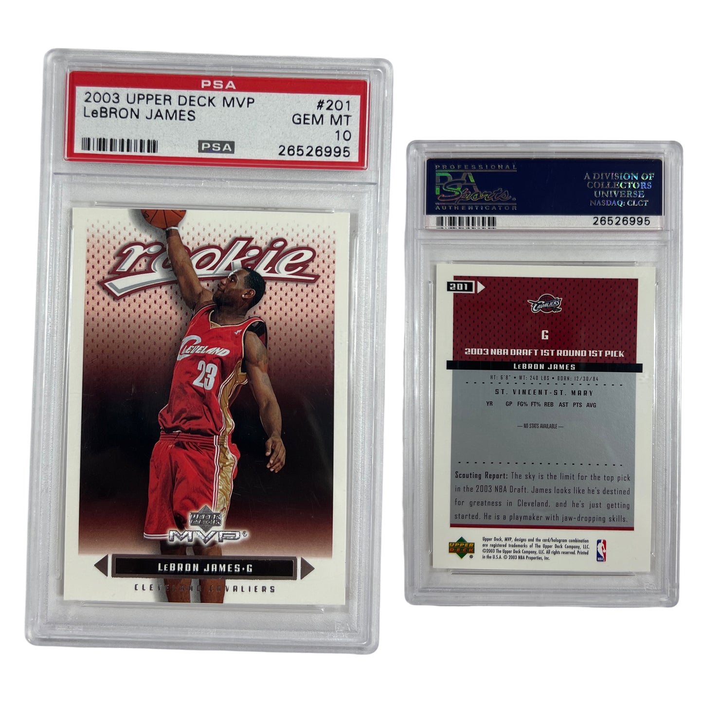 2003 LeBron James Upper Deck MVP #201 PSA GEM MT 10