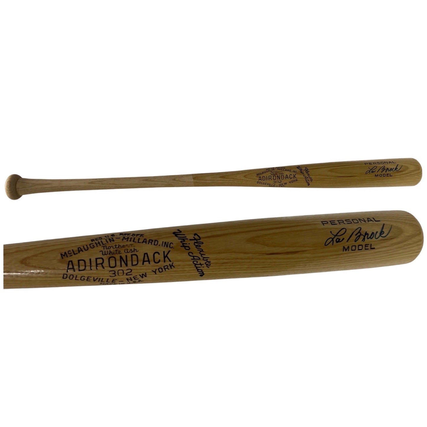 Lou Brock Autographed Adirondack Personal Model Bat Beckett