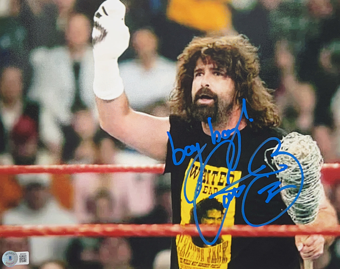 Mick Foley Cactus Jack Autographed 11x14 "Bang Bang" Inscription Beckett