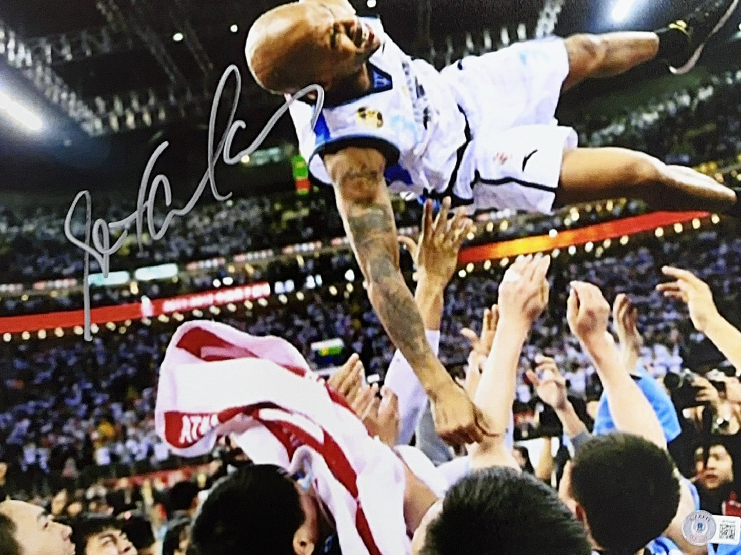 Stephon Marbury Autographed Celebrating 11x14 Beckett