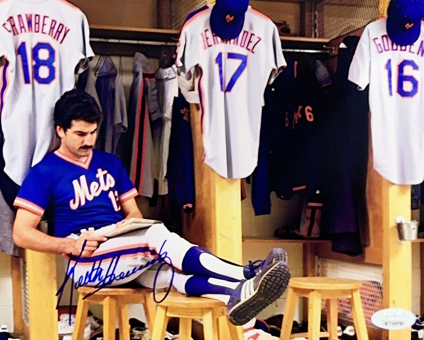 Keith Hernandez Autographed New York Mets 8x10 Dugout JSA COA
