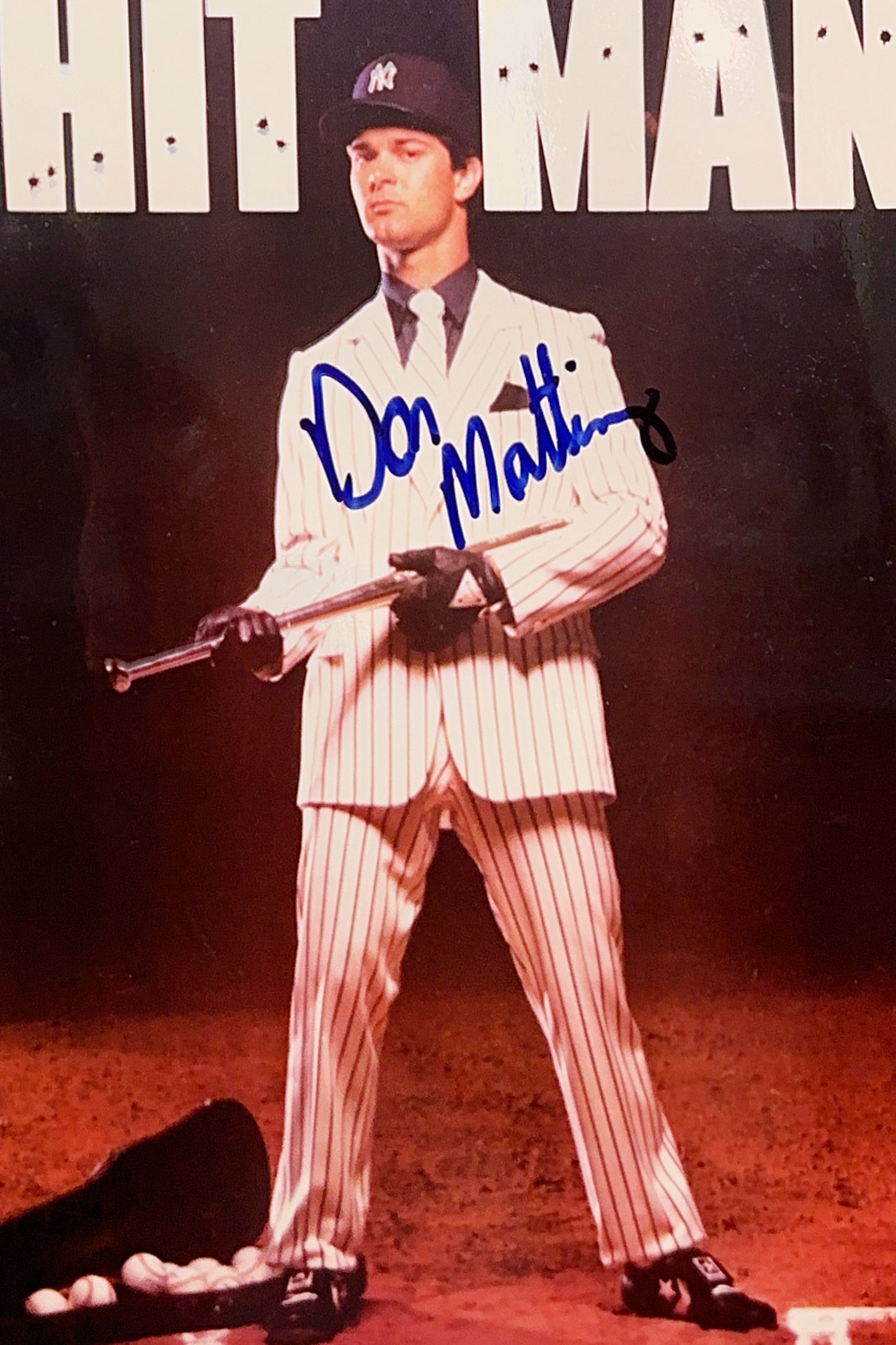 Don Mattingly Autographed 4x6 Photo Hit Man JSA
