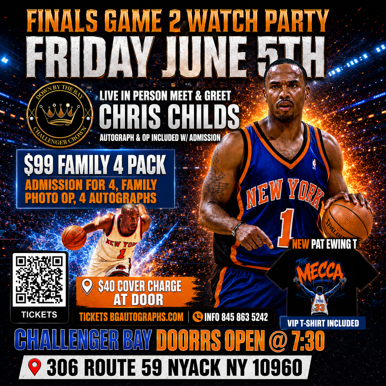 Chris Childs KNICKS Finals Watch Party Autograph Signing and Meet & Greet at Challenger Bay June 5th