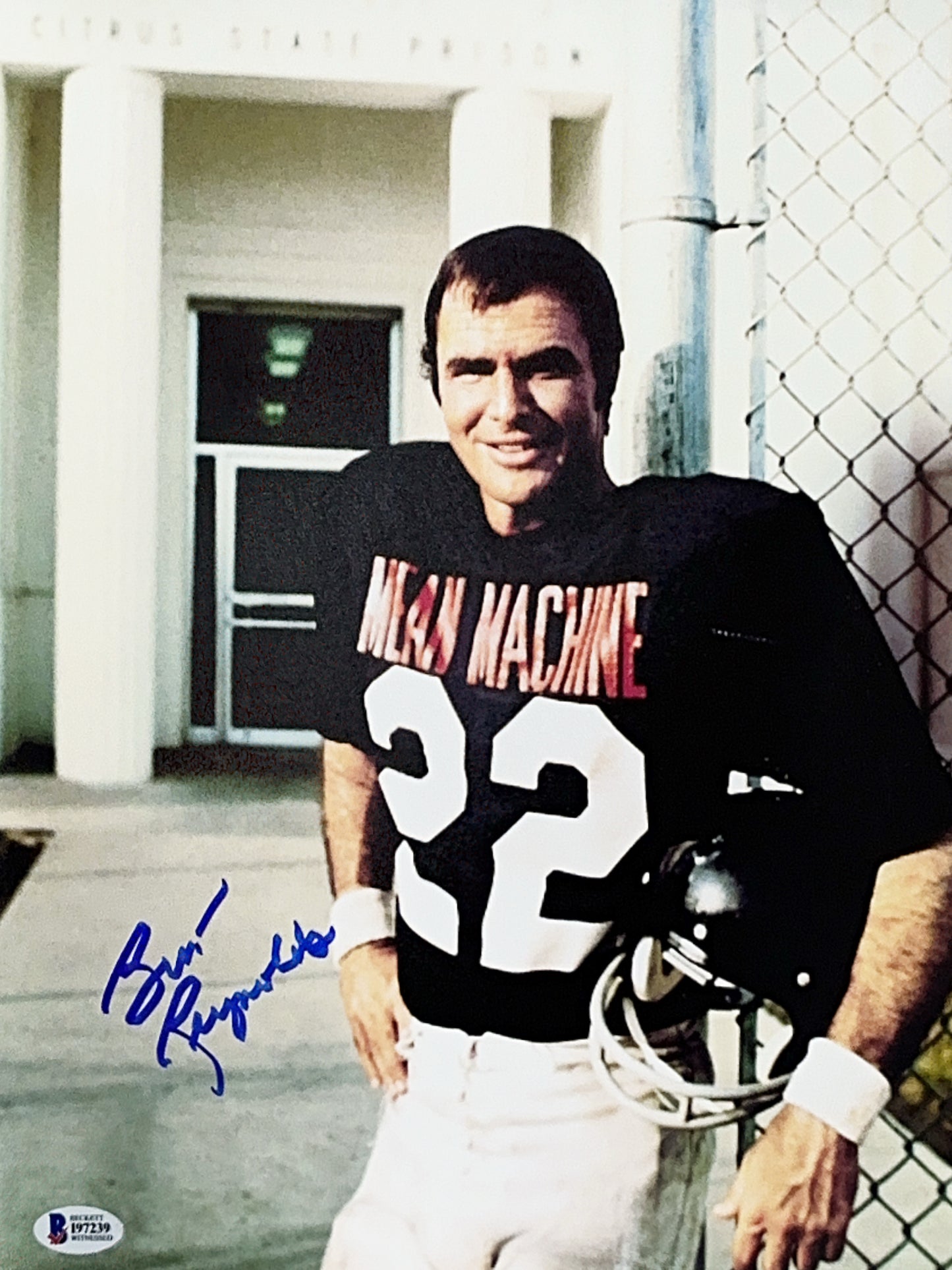 Burt Reynolds Autograph Mean Machine 11x14 Photo Beckett