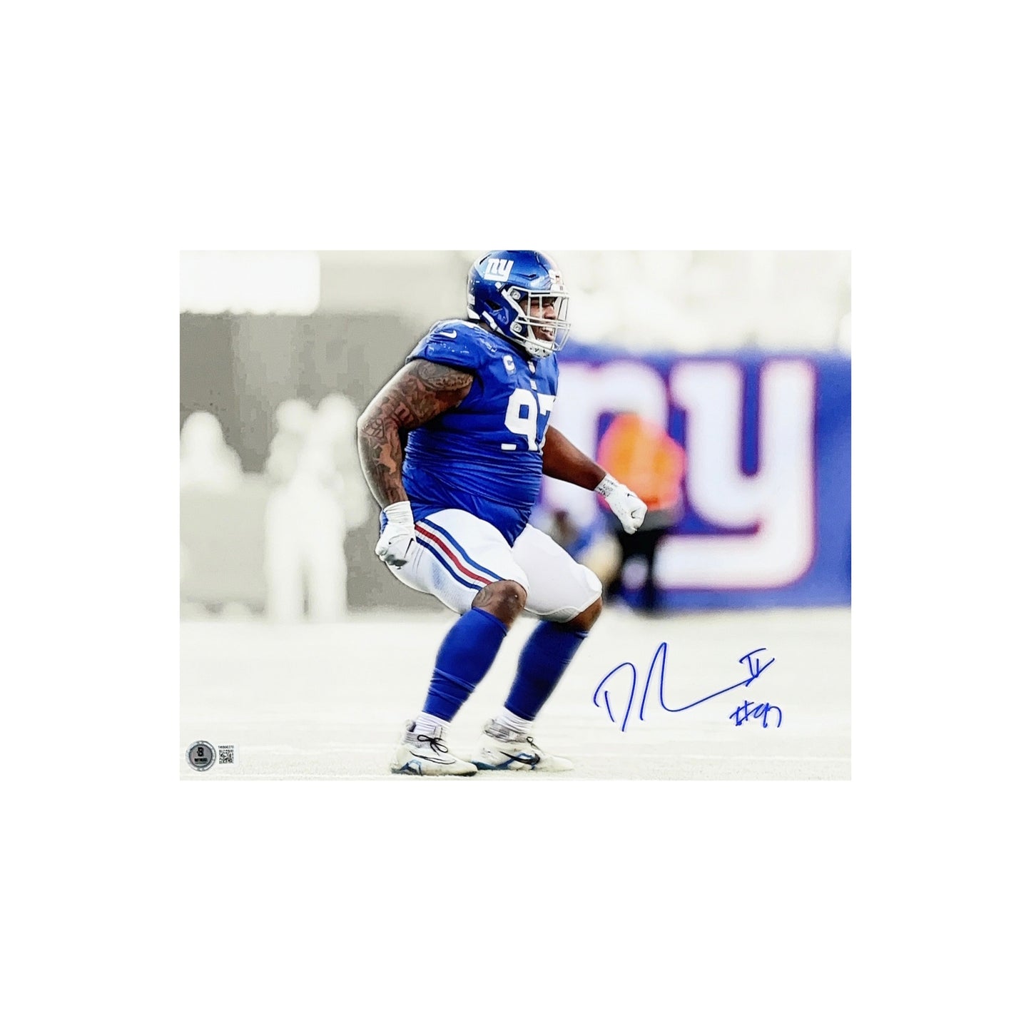 Dexter Lawrence Autographed New York Giants Dance 16x20 Beckett - Unframed