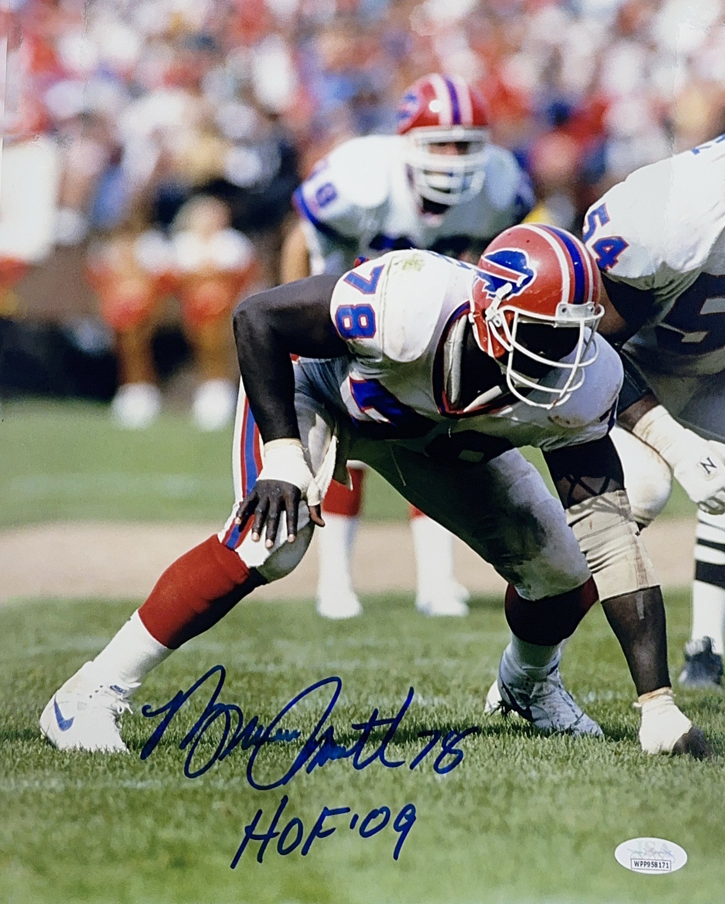 Bruce Smith Autographed Buffalo Bills "HOF '09" Inscribed 11x14 JSA