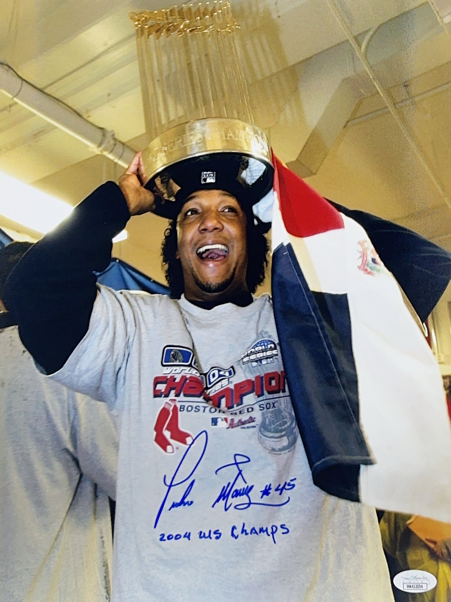 Pedro Martinez Autographed Boston Red Sox "2004 WS CHAMPS" Inscribed 11x14 JSA