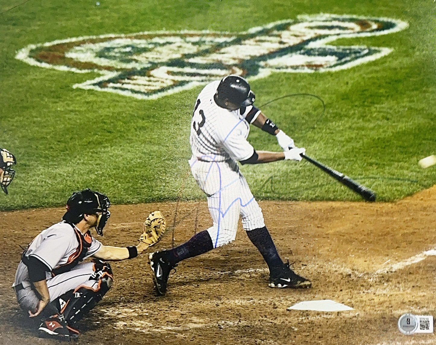 Aaron Rodriguez Autographed New York Yankees Pinstripes Swing 11x14 Beckett