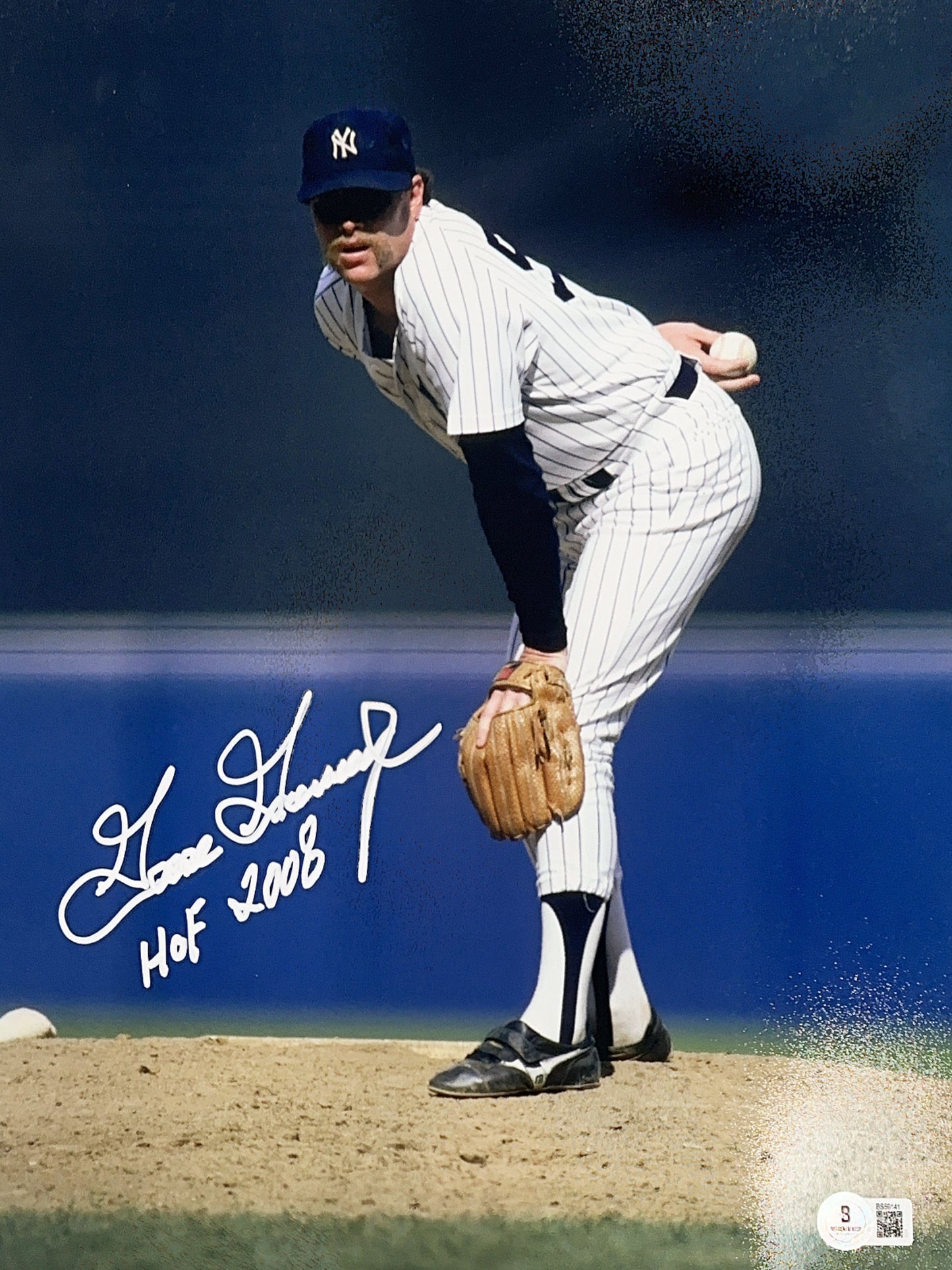 Goose Gossage Autographed New York Yankees "HOF 2008" Inscribed On Mound Stare Vertical 11x14 Beckett