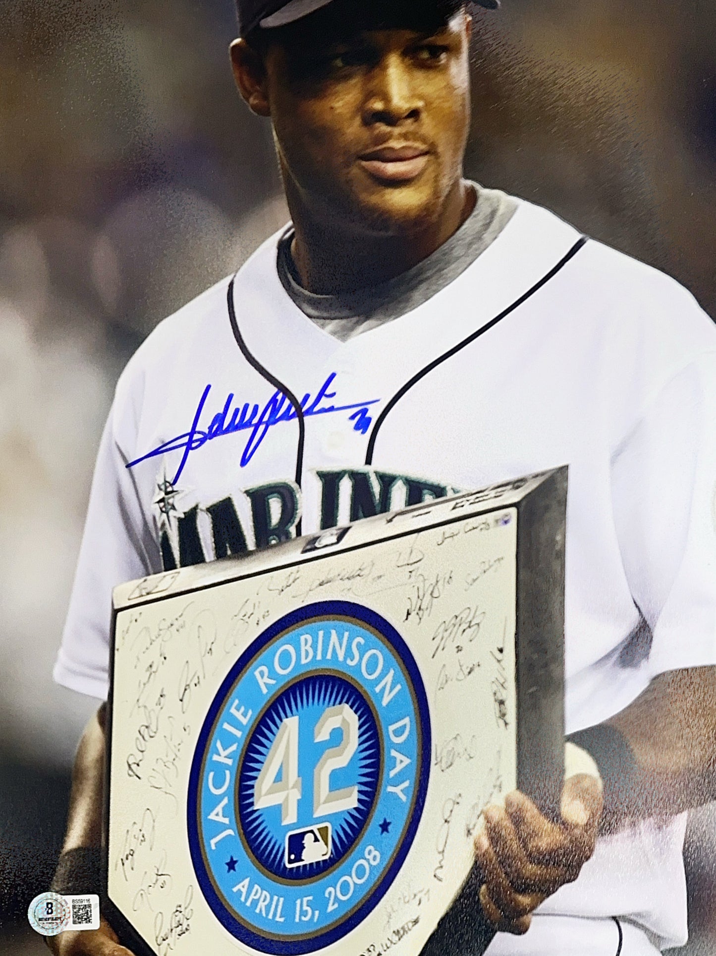 Adrian Beltre Autographed Seattle Mariners Plate 11x14 Photo Beckett BAS COA