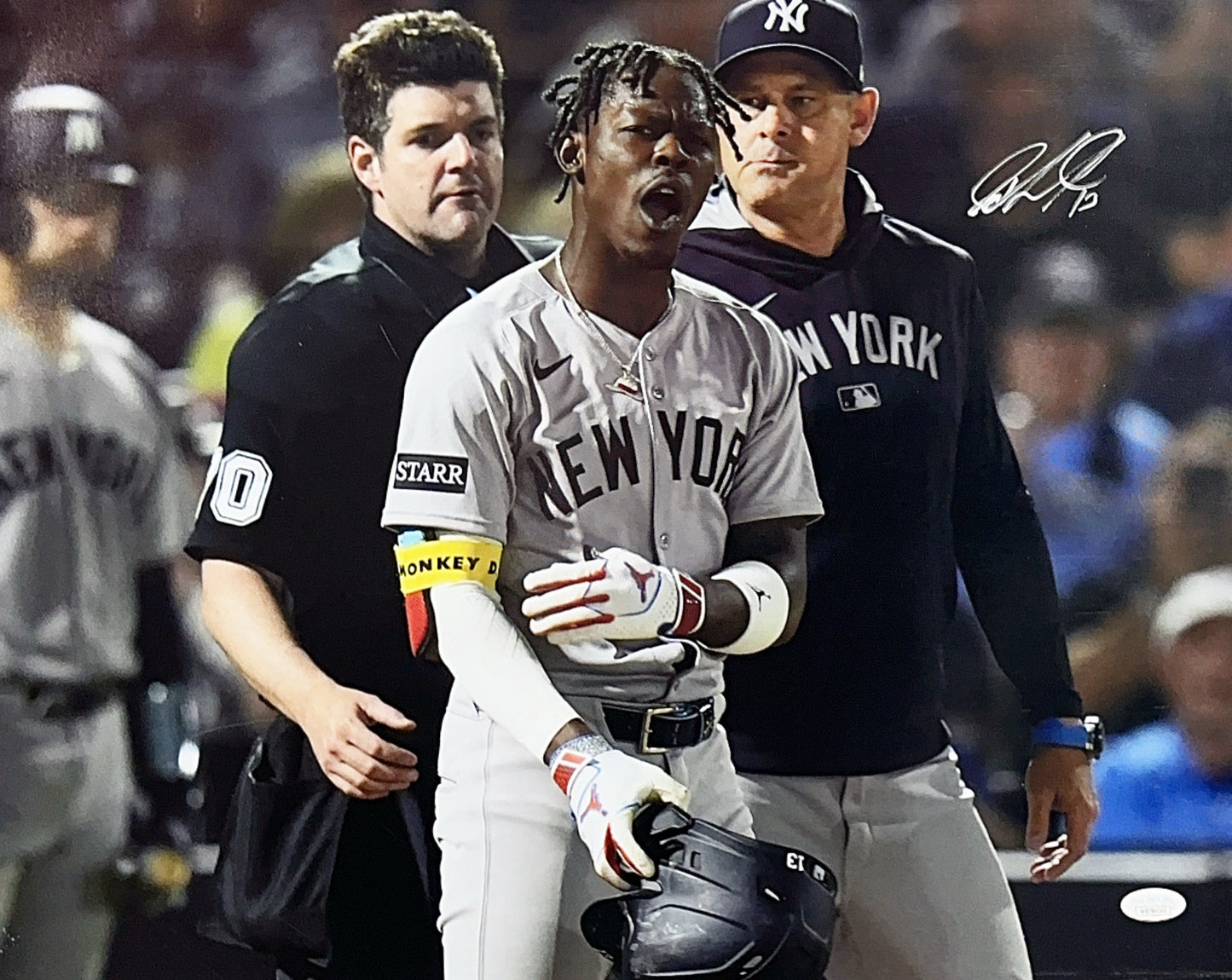 Jazz Chisholm Jr. Autographed New York Yankees Argue With Boone 16x20 JSA