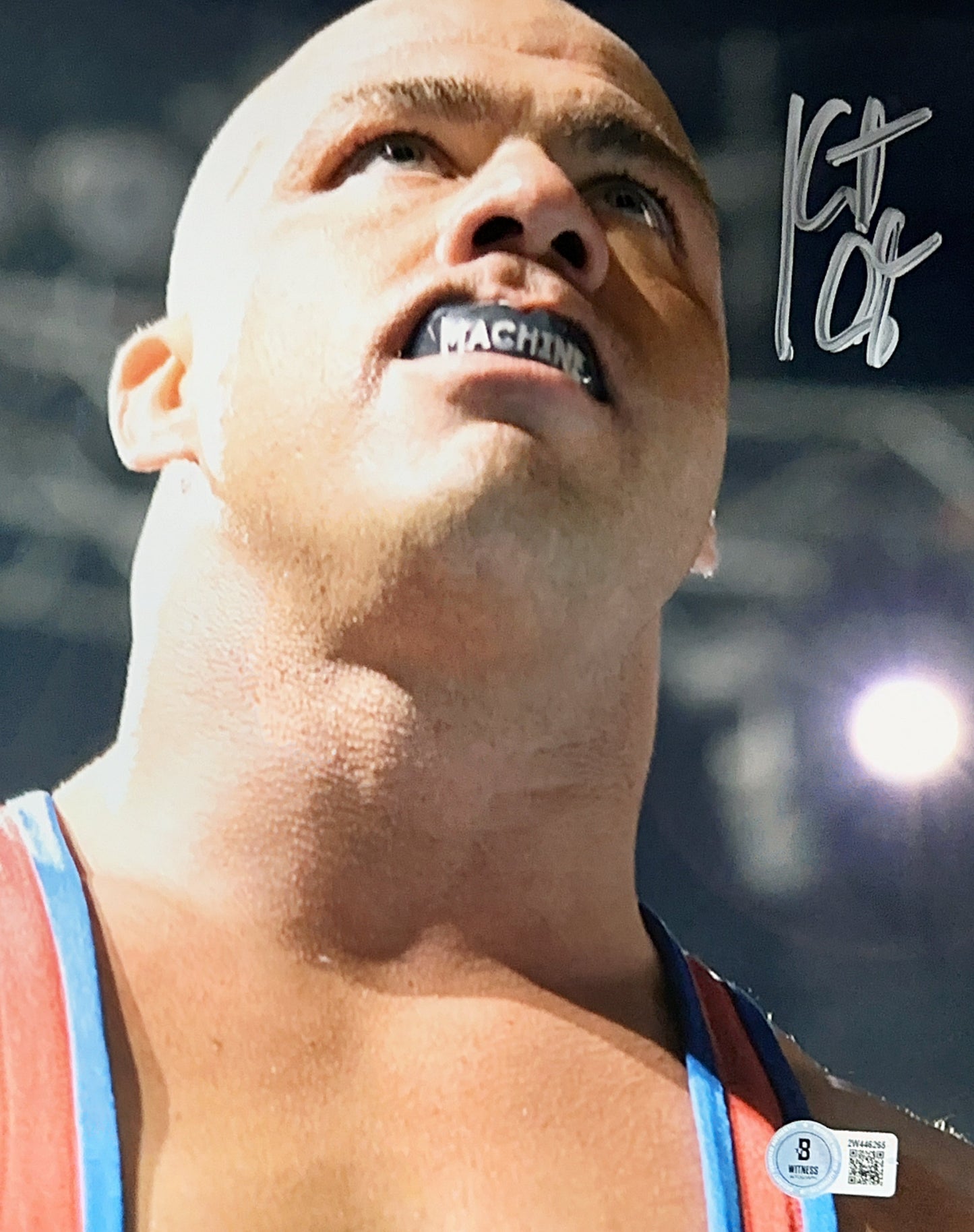 Kurt Angle Autographed Machine Mouth Guard 11x14 Beckett
