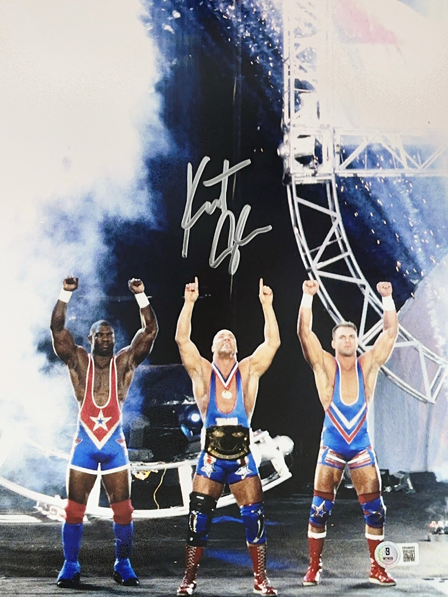 Kurt Angle Autographed Entrance with Team Angle 11x14 Beckett