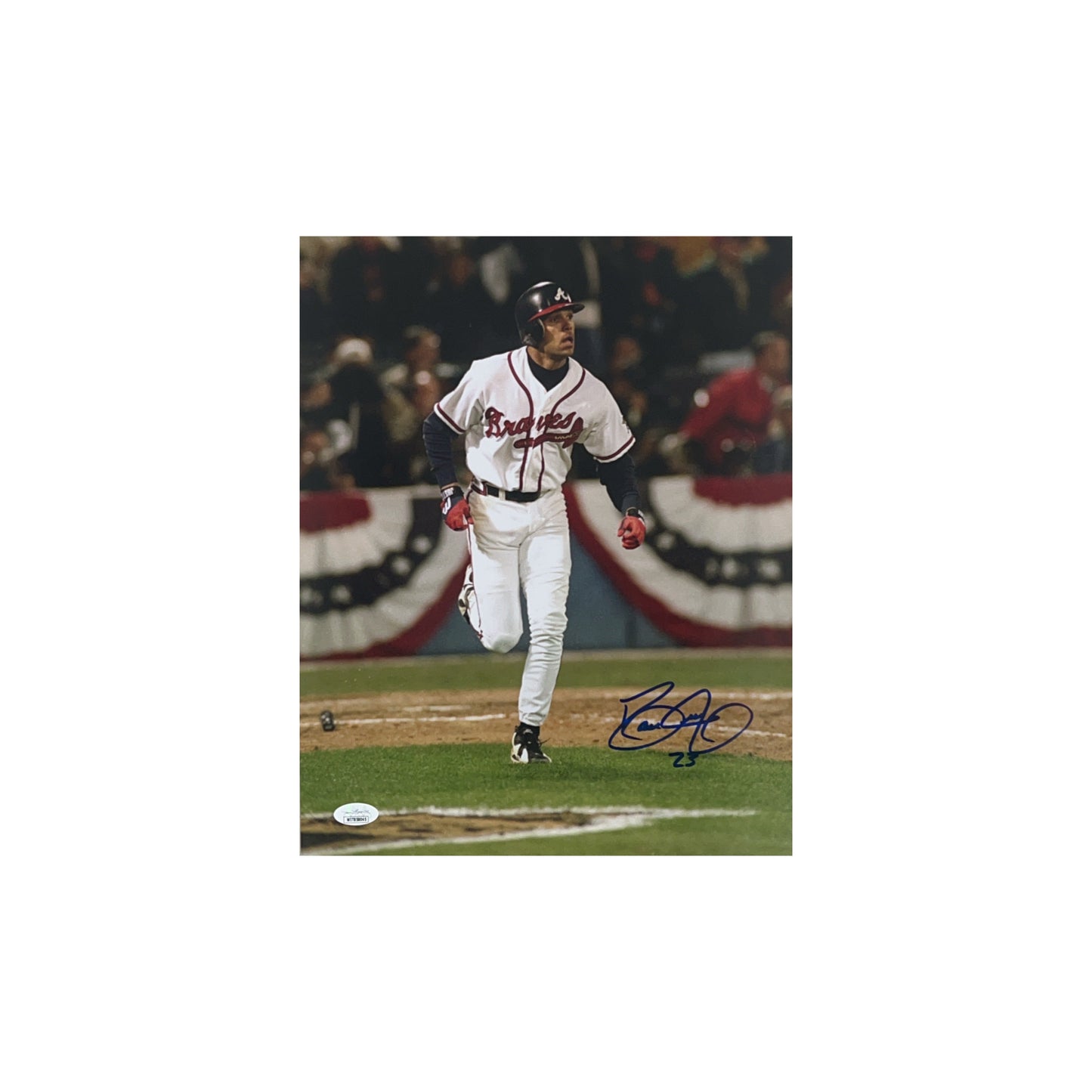 David Justice Autographed Atlanta Braves Vertical 11x14 JSA
