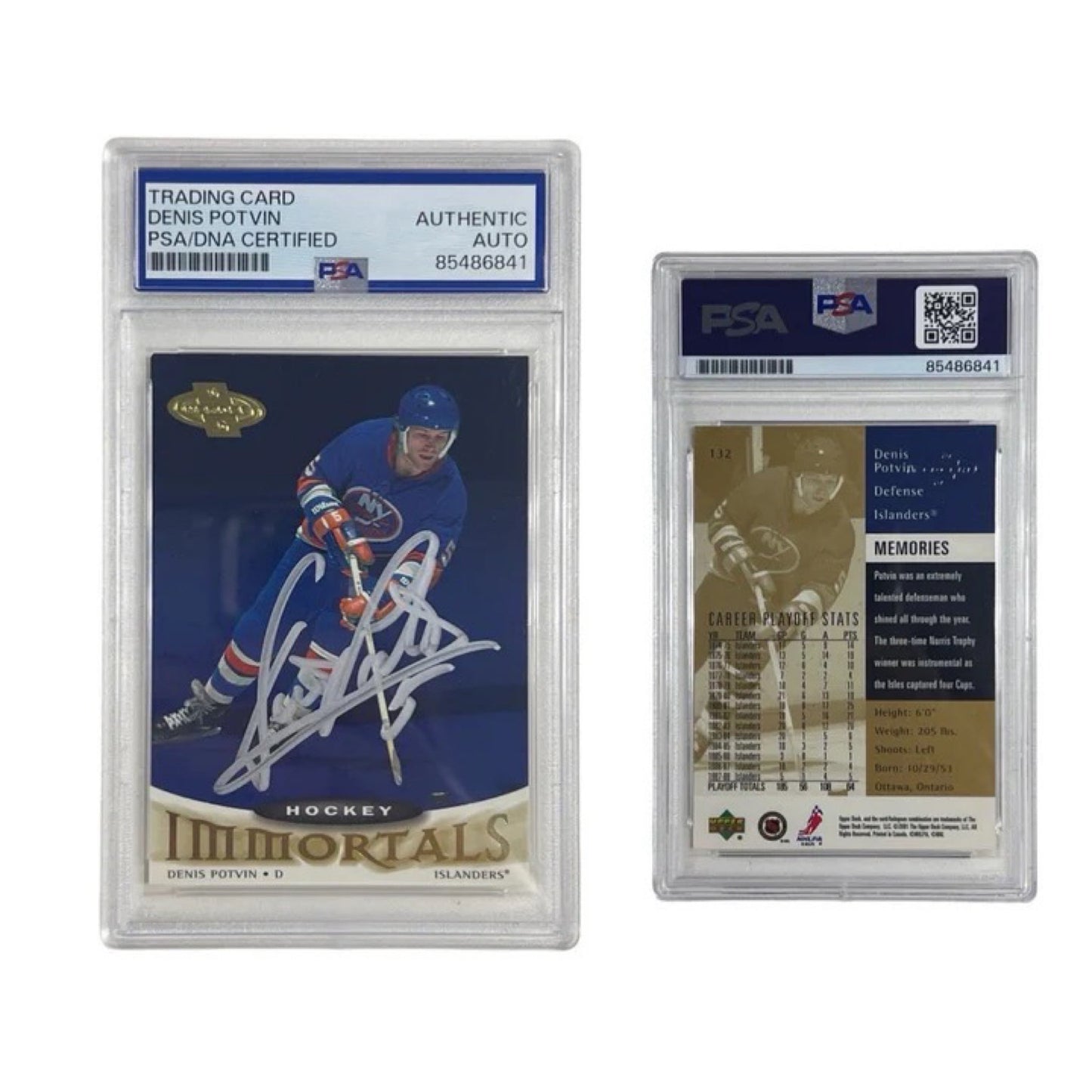 2001 Denis Potvin Autographed Immortals Upper Deck #132 PSA Authentic Auto