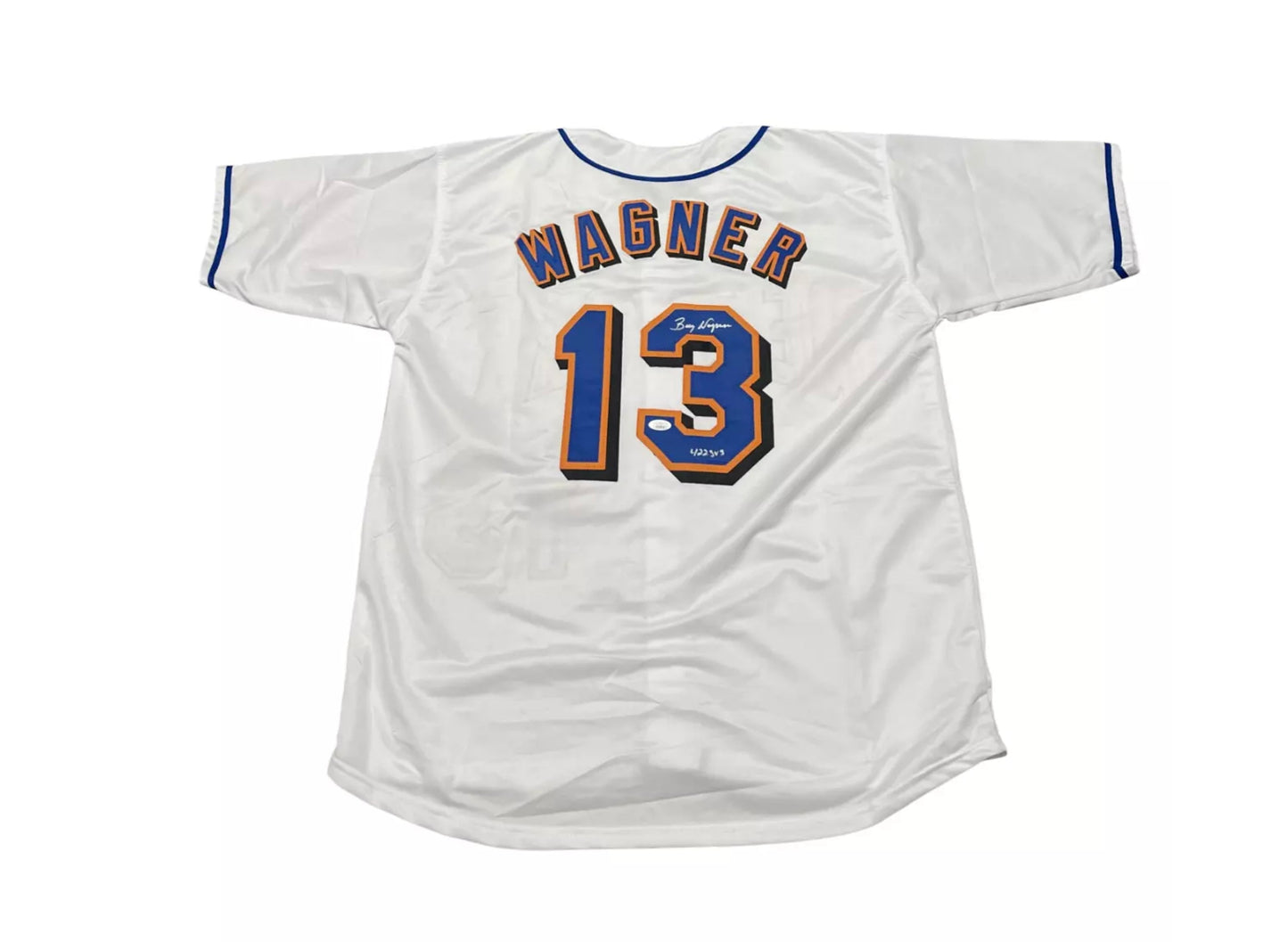 Billy Wagner Autographed New York Mets White Jersey "422 SVS" Inscription JSA