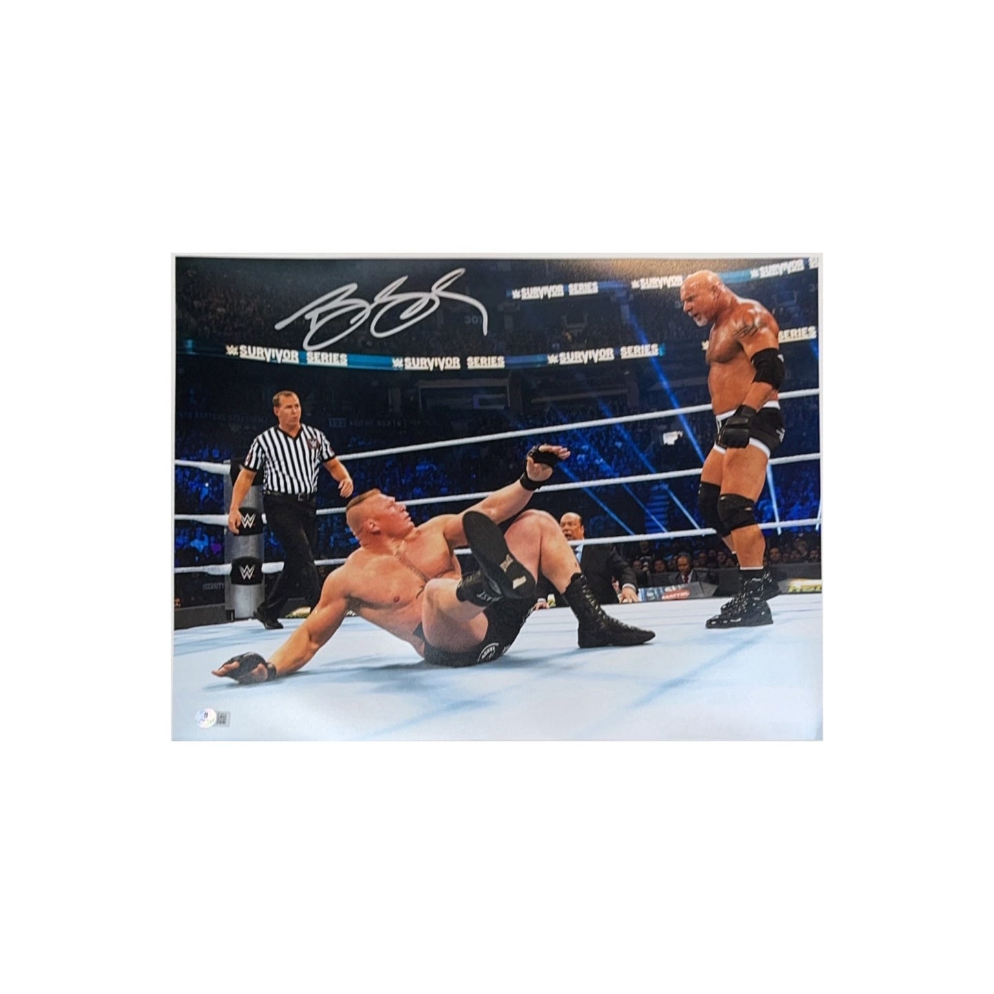 Bill Goldberg Autographed WWE Vs. Brock Lesnar 16x20 Beckett - Unframed