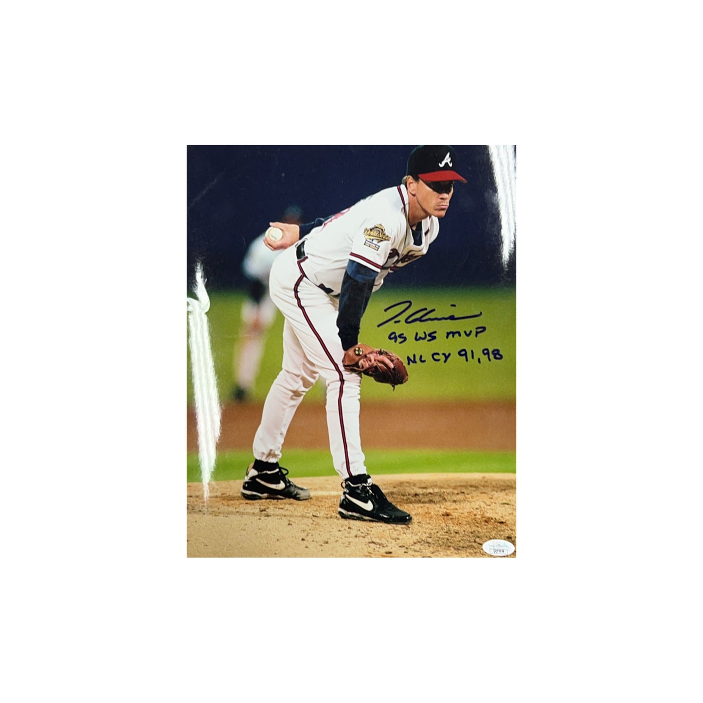 Tom Glavine Autographed Atlanta Braves World Series 11x14 "95 WS MVP NL CY 91, 98" Inscriptions JSA
