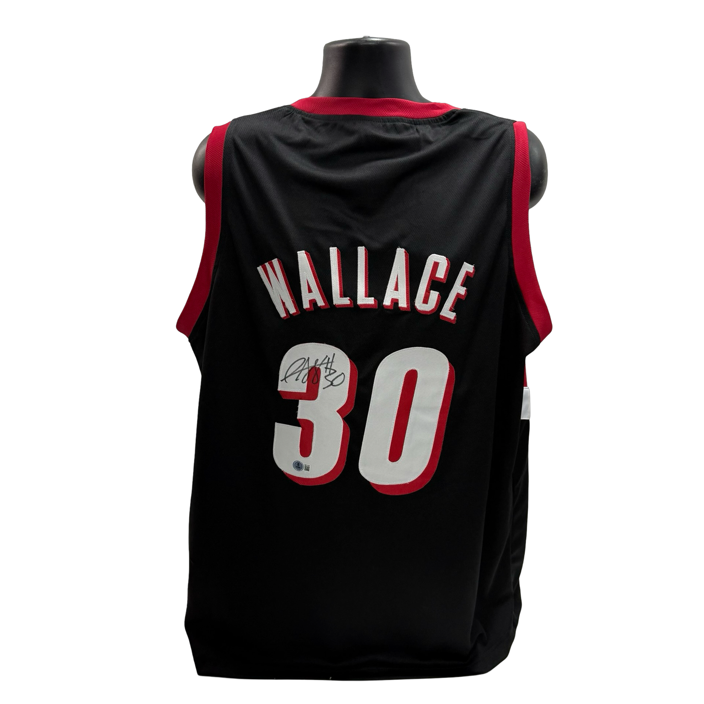 Rasheed Wallace Autographed Black Portland Trailblazers Jersey Beckett
