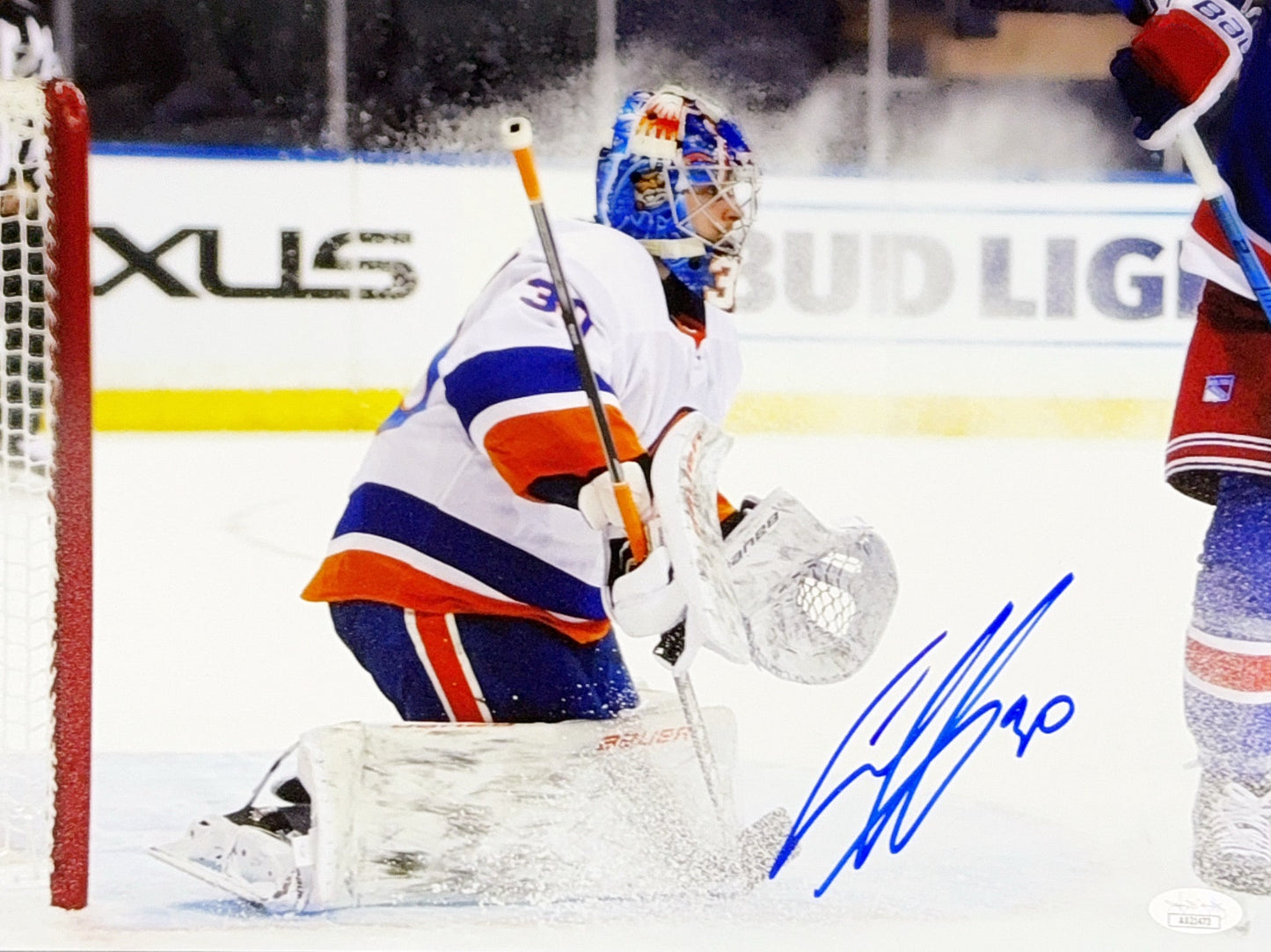 Ilya Sorokin Autographed New York Islanders In Goal 11x14 JSA