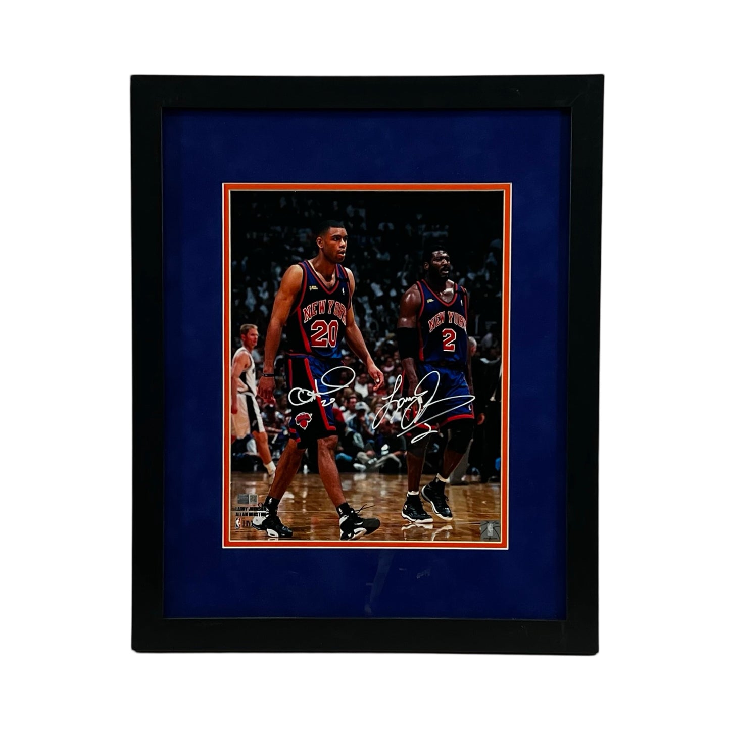 Larry Johnson & Allan Houston New York Knicks Framed Vertical 11x14 Steiner CX