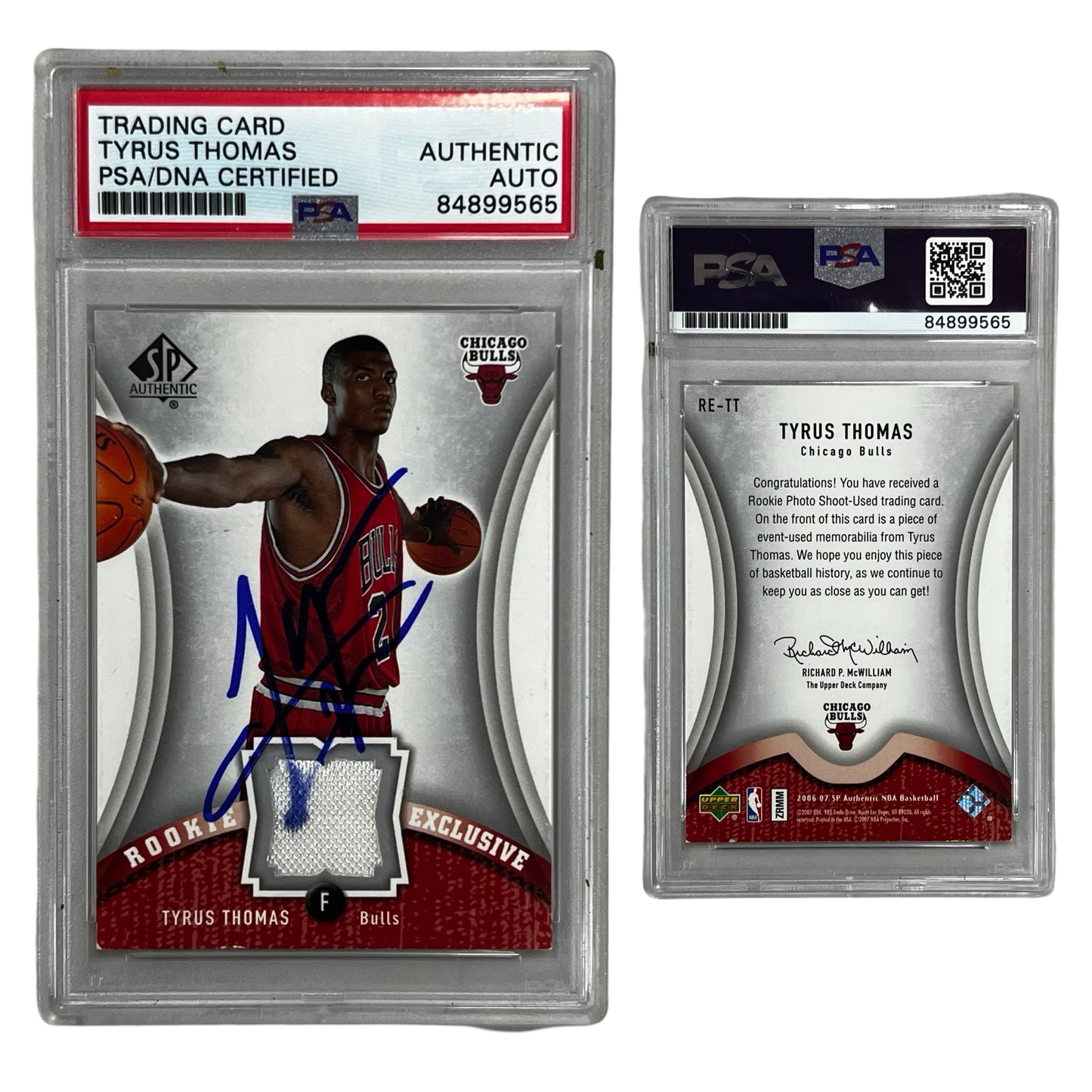2006 Tyrus Thomas SP Authentic Rookie Exclusives Jerseys #RE-TT PSA Auto Authentic