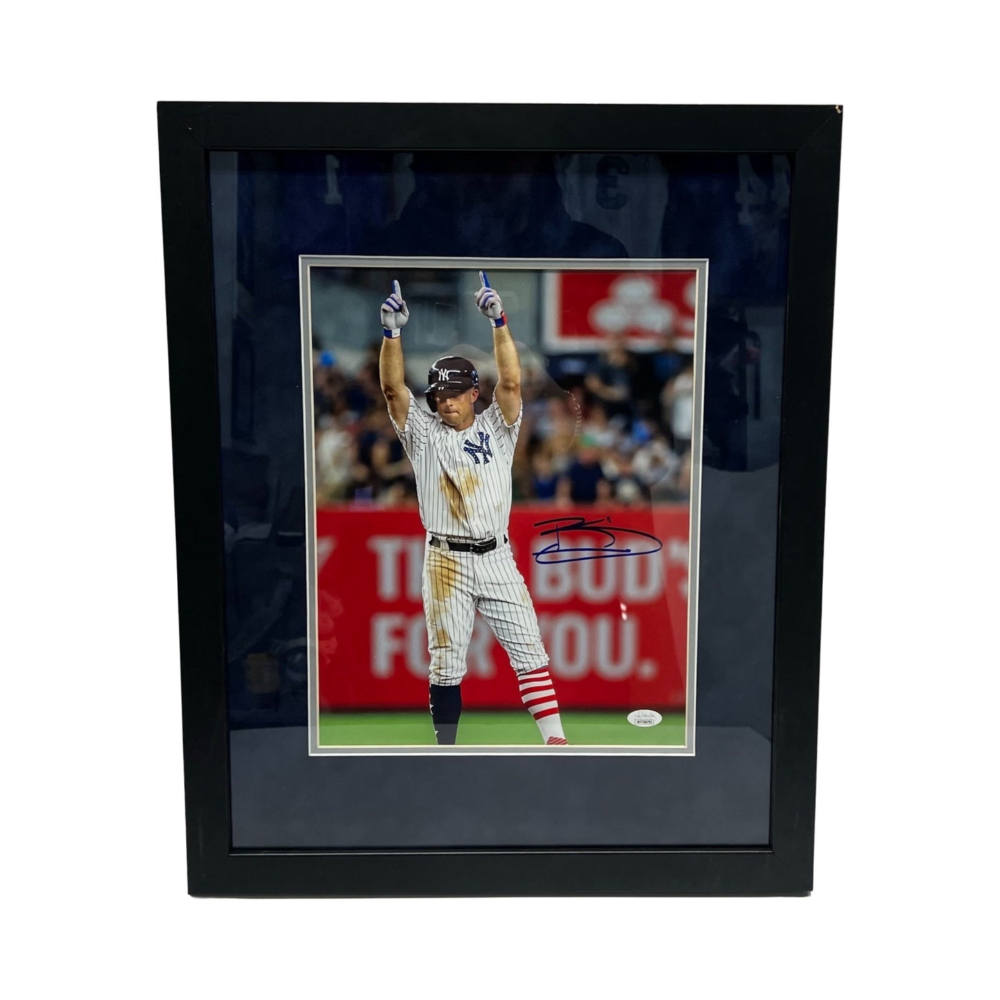Brett Gardner Autographed New York Yankees Finger Point 11x14 JSA