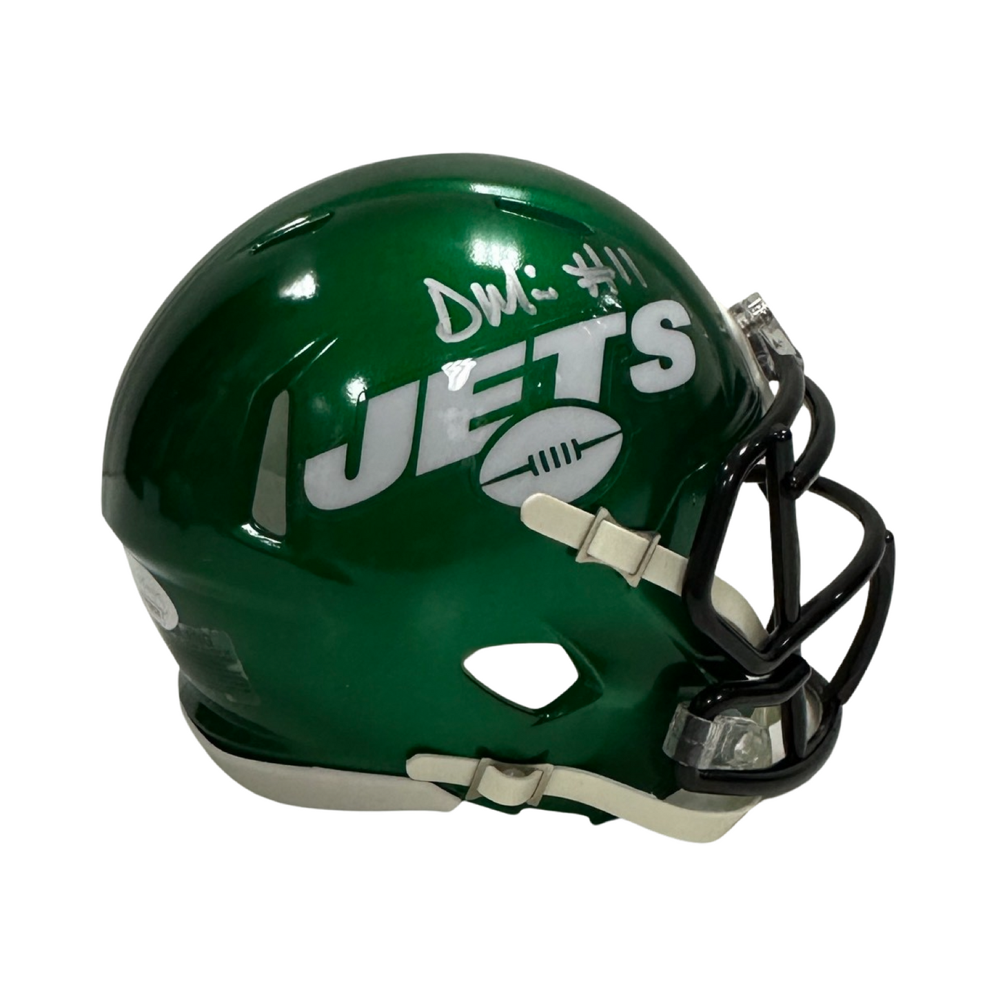 Denzel Mims Autographed New York Jets Green Mini Helmet JSA