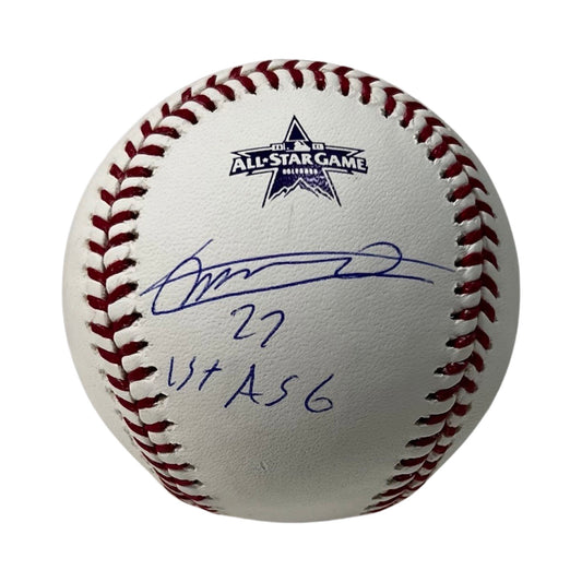 Vladimir Guerrero Jr. Autographed Toronto Blue Jays 2021 All Star Game Logo Ball "1st ASG" Inscription JSA