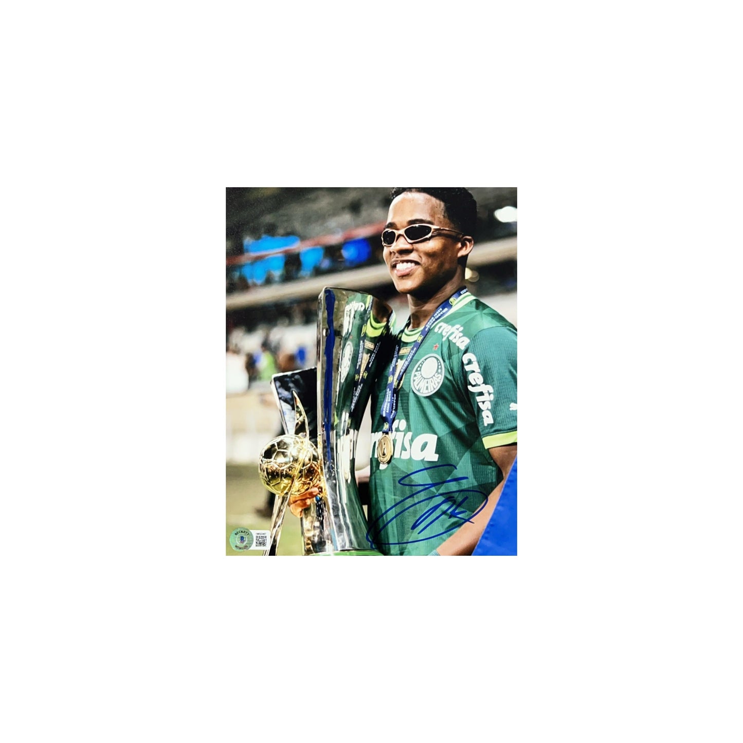 Endrick Moreira Autographed Palmeiras 8x10 Beckett