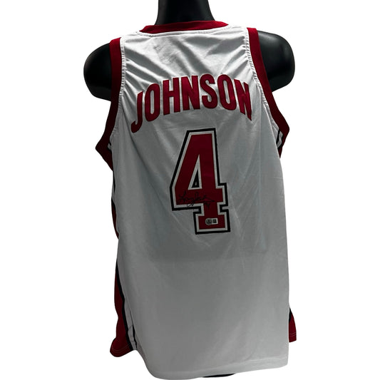 Larry Johnson Autographed UNLV Rebels White Jersey Beckett