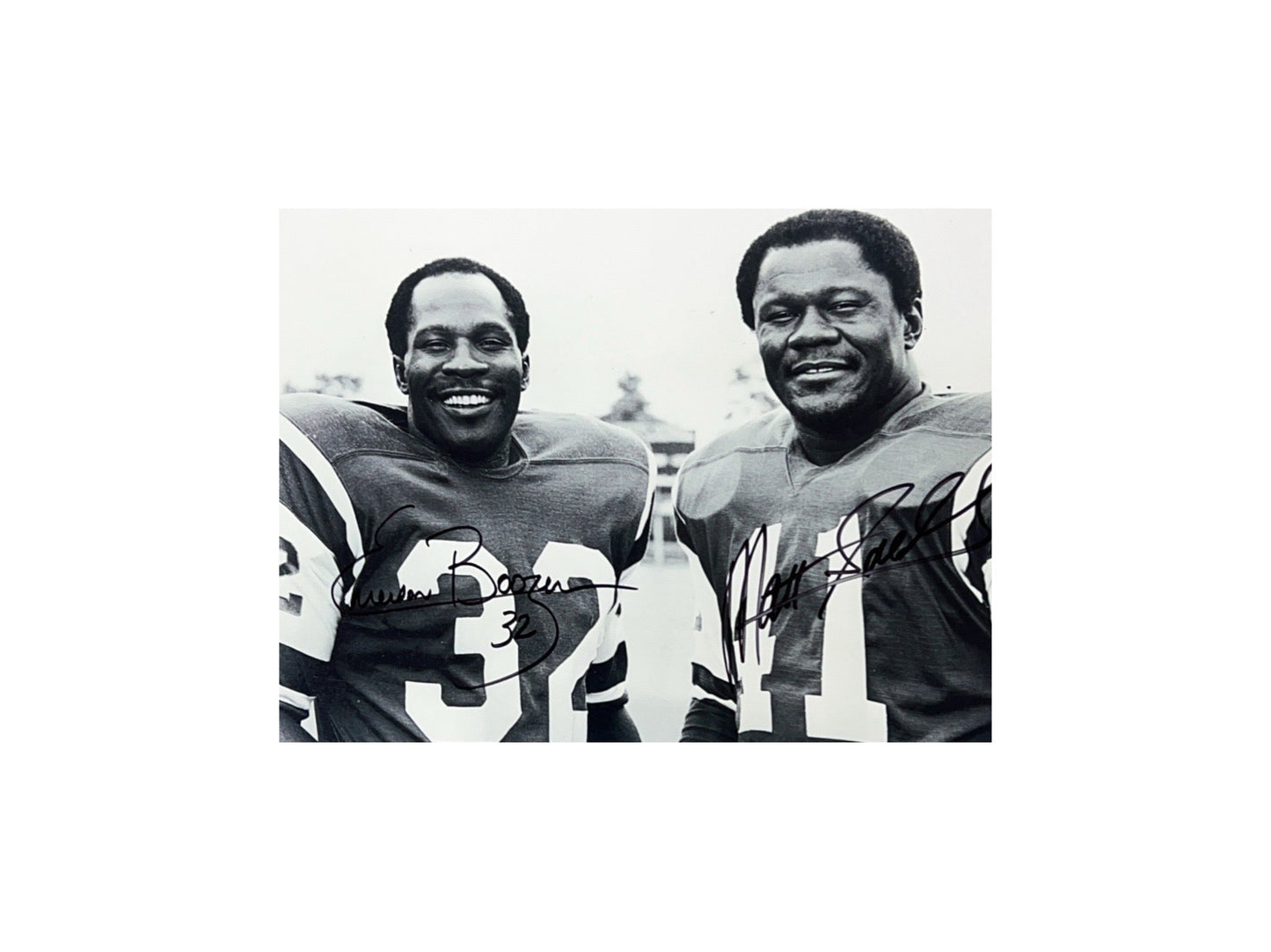 Emerson Boozer & Matt Snell Autographed New York Jets Black & White 8x10 JSA
