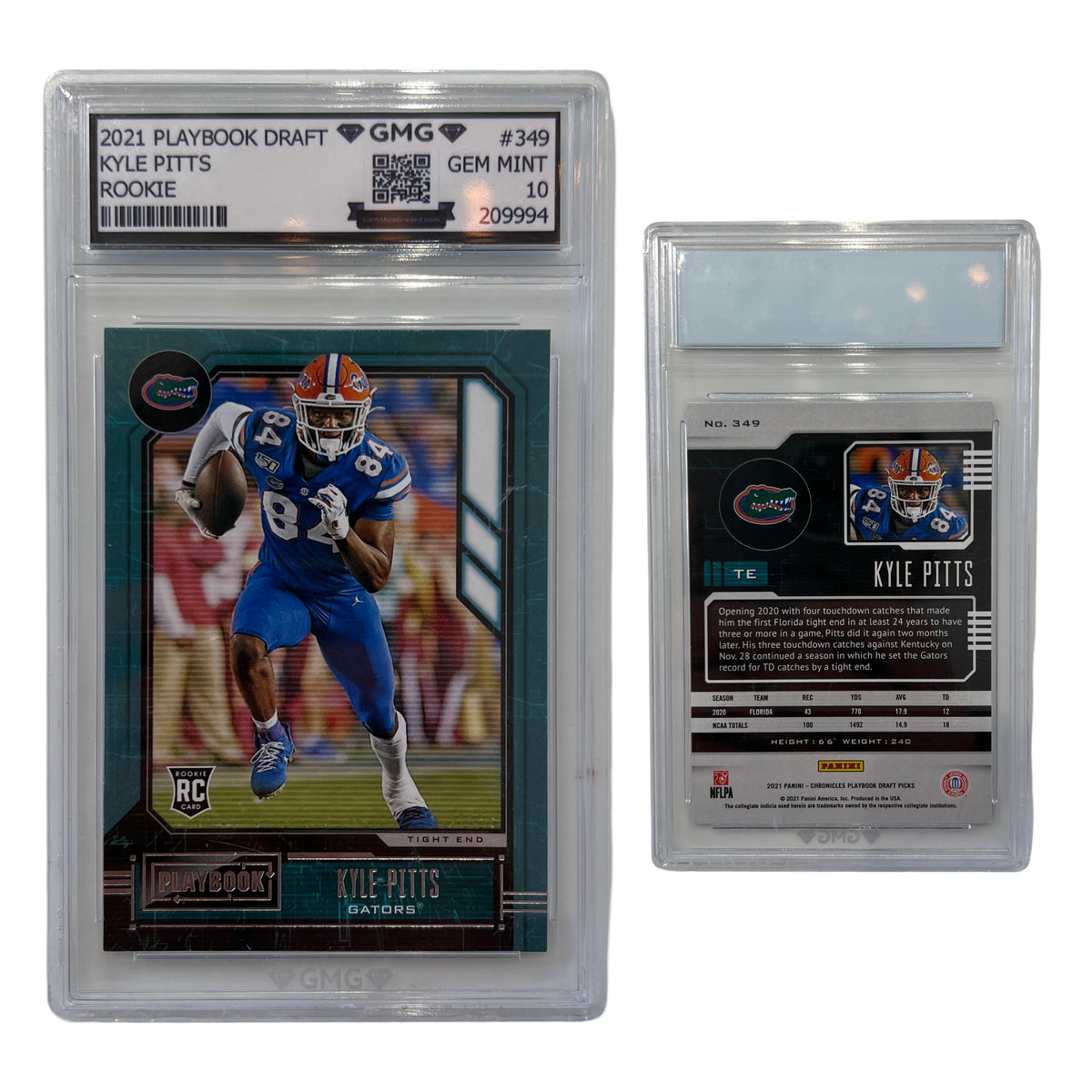2021 Kyle Pitts Playbook Drafts Rookie Card #349 GMG 10 GEM MINT