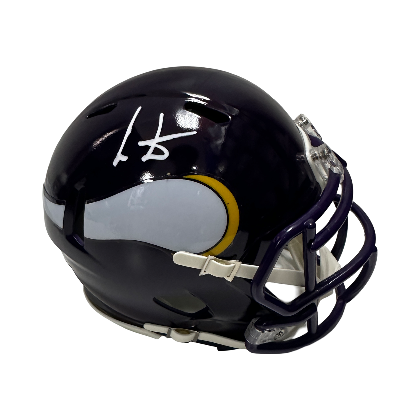 Cris Carter Autographed Minnesota Vikings Purple Speed Mini Helmet Beckett