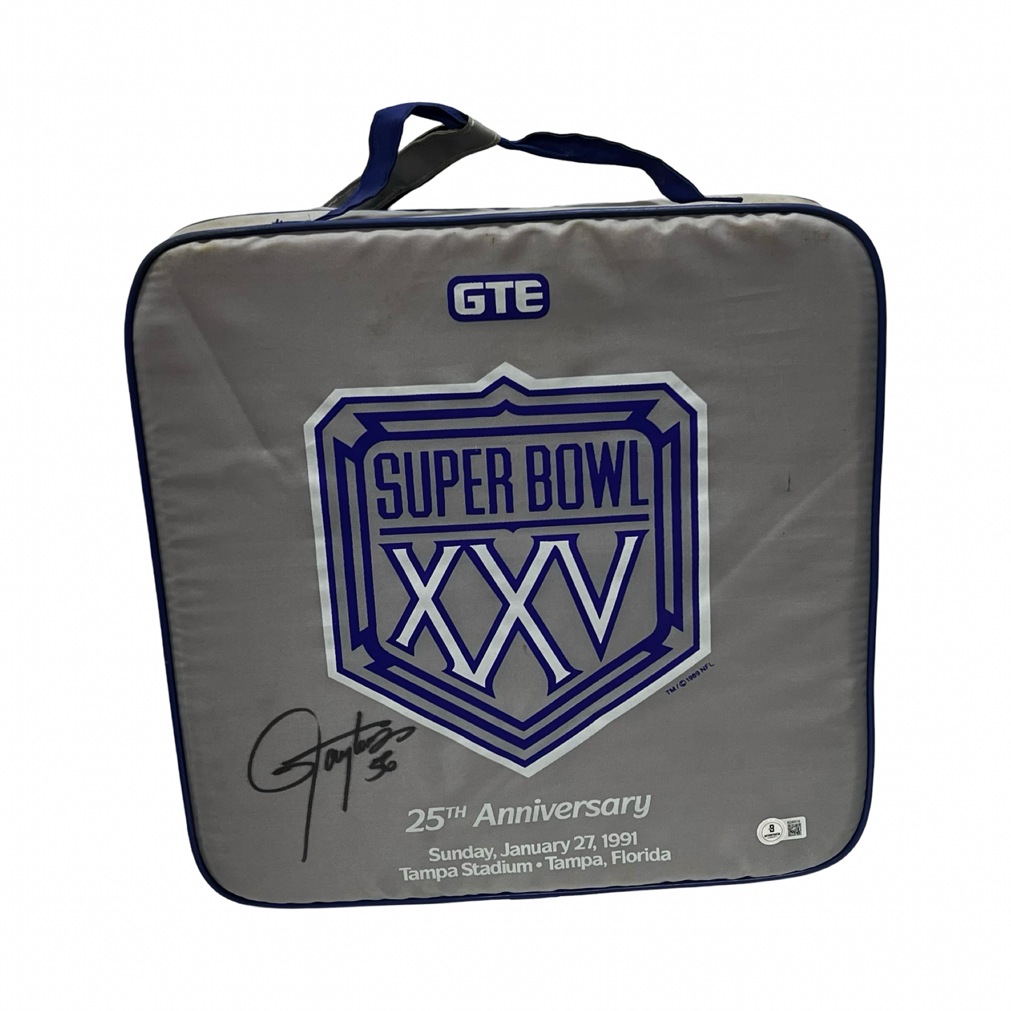 Lawrence Taylor Autographed New York Giants 1991 Super Bowl Seat Cushion Beckett