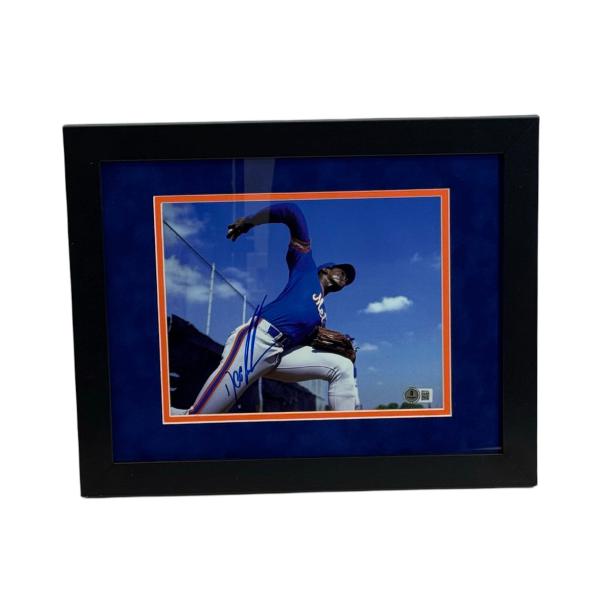 Doc Gooden Autographed New York Mets Wind-Up Framed 8x10 Beckett