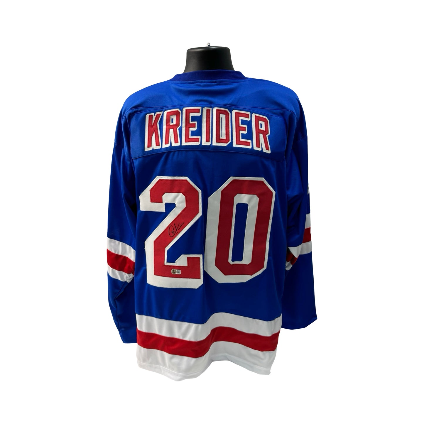 Chris Kreider Autographed New York Rangers Blue Jersey Beckett